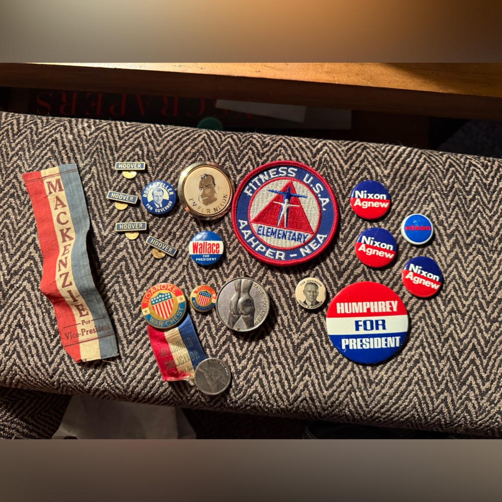 Vintage Political and Commemorative Pin Collection